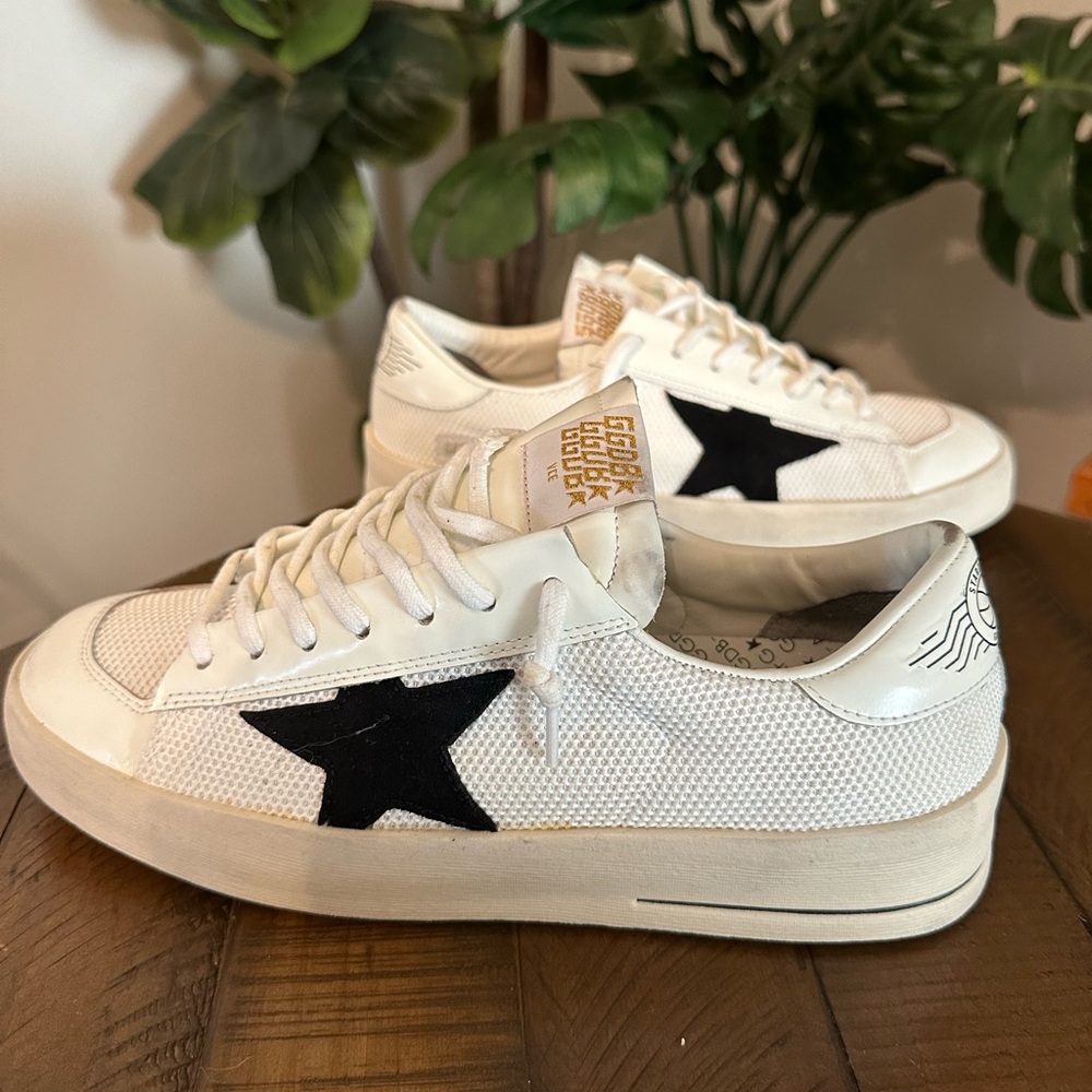 Golden Goose Stardan Leather Net platform sneakers